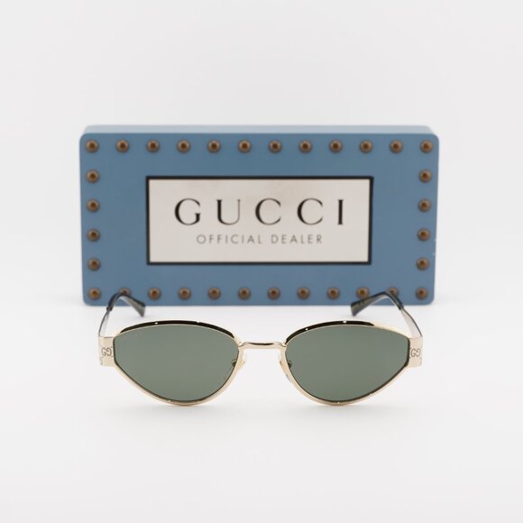 Gucci GG1853S 001 Oval Sunglasses – Gold/Grey - Picture 3 of 14